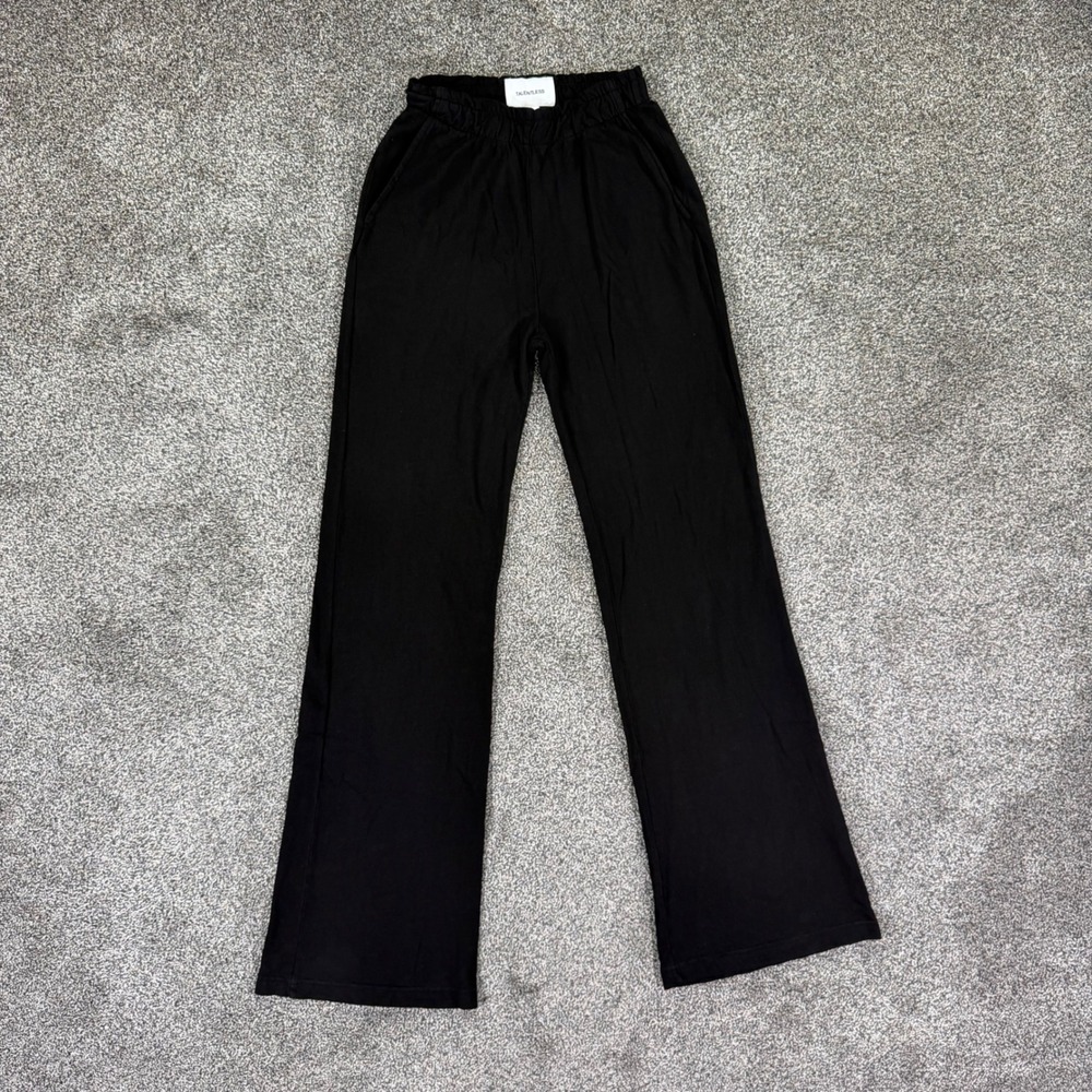 Talentless Black Wide Leg Lounge Pants Womens Small High Rise Pocketed Casual